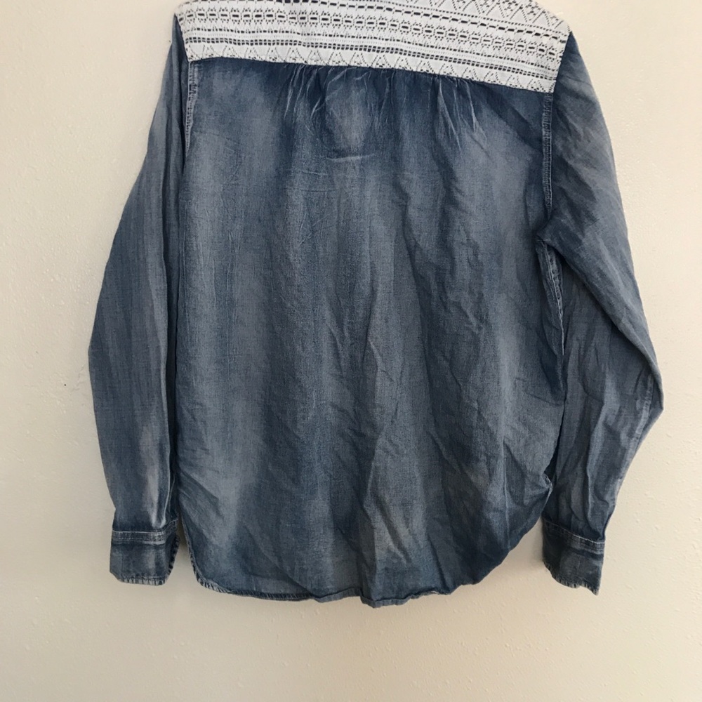 Jean button up top
